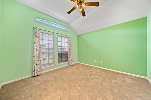 3606 Emory Dr, Corpus Christi, TX 78410 - carpeted empty room with vaulted ceiling and a ceiling fan
