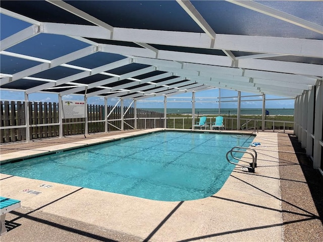 4242 Gulfbreeze Blvd Unit 606, Corpus Christi, TX 78402 - community pool featuring glass enclosure and a patio area
