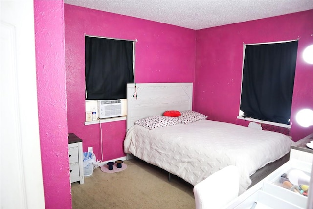 4625 Mildred Dr, Corpus Christi, TX 78411 - carpeted bedroom featuring a textured ceiling and cooling unit