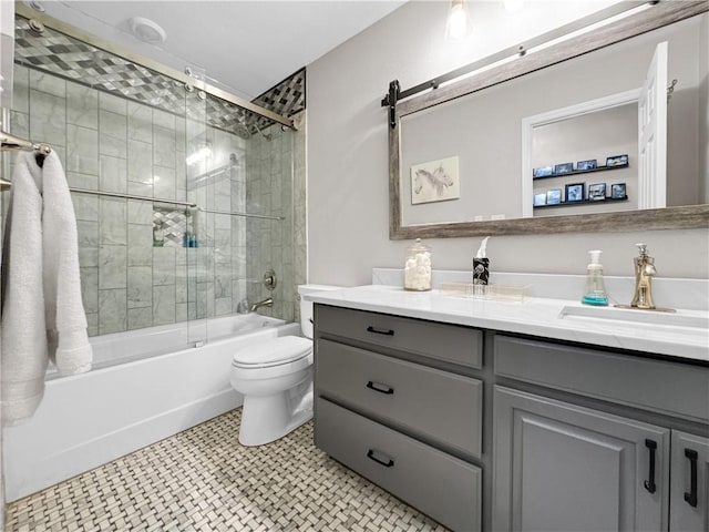 13910 Riverway Dr, Corpus Christi, TX 78410 - full bathroom featuring vanity, shower / bath combination with glass door, and tile patterned floors