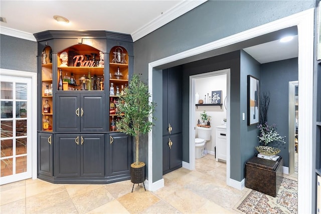 11157 Jackson Ter, Corpus Christi, TX 78410 - bar area featuring ornamental molding