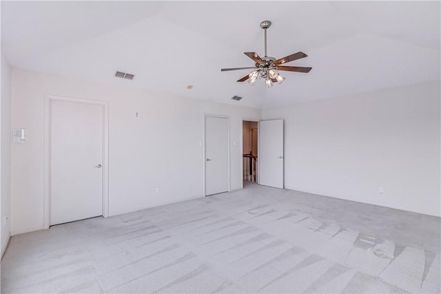 13714 A La Entrada St, Corpus Christi, TX 78418 - spare room with light colored carpet, ceiling fan, and lofted ceiling