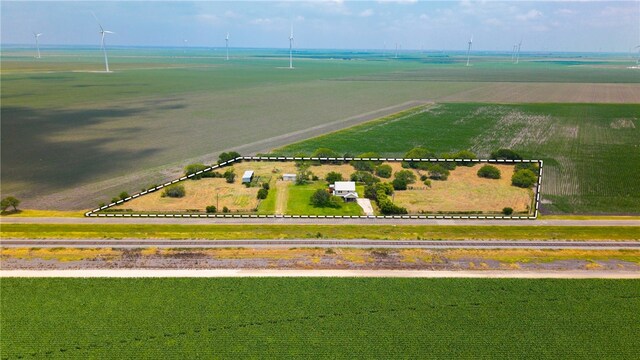 19838 County Road 1168, Mathis, TX 78368 - overview of rural landscape with property boundaries highlighted