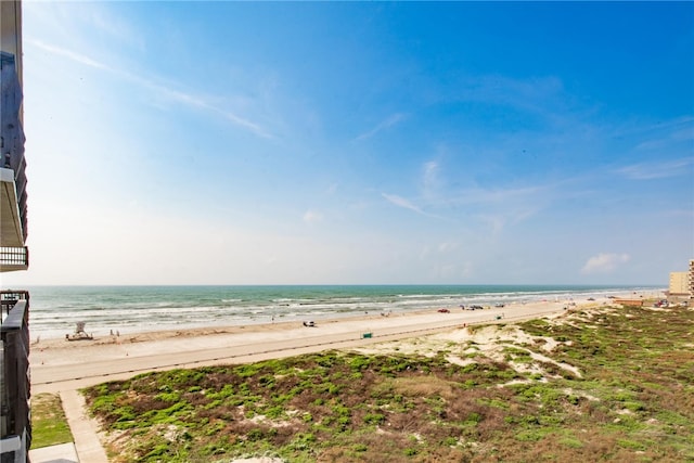 property view of water with a beach view