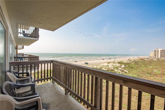 14810 Windward Dr Unit 520, Corpus Christi, TX 78418 - balcony featuring view of water and beach