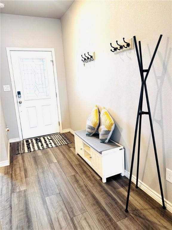 1353 Regents Park Ln, Corpus Christi, TX 78415 - entryway with dark wood finished floors and baseboards