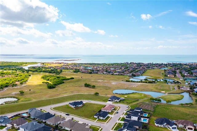 102 Prestwick Dr, Portland, TX 78374 - bird's eye view with golf course view, a water view, and a residential view
