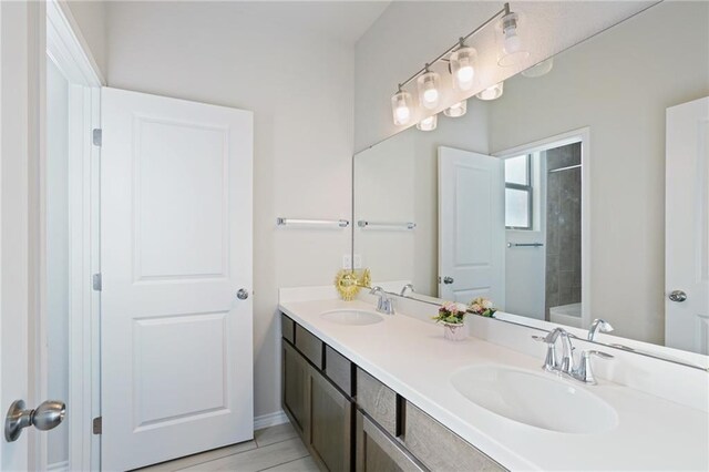 bathroom featuring vanity and bathtub / shower combination