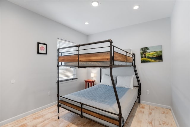 bedroom featuring light hardwood / wood-style flooring