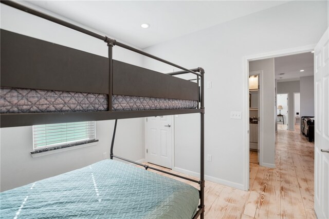 unfurnished bedroom featuring light hardwood / wood-style flooring