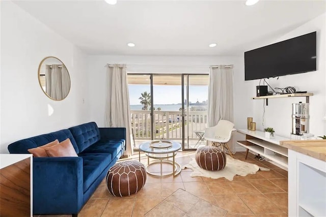 3938 Surfside Blvd Unit 1212, Corpus Christi, TX 78402 - tiled living room with recessed lighting