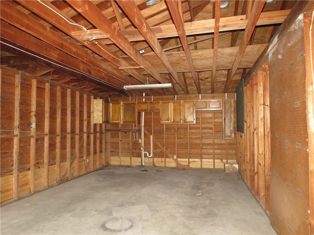 interior space with wooden walls