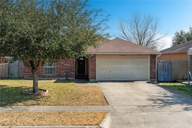 5642 Victor Lara Ortegon St, Corpus Christi, TX 78417 - view of front of home featuring brick siding, concrete driveway, and a garage