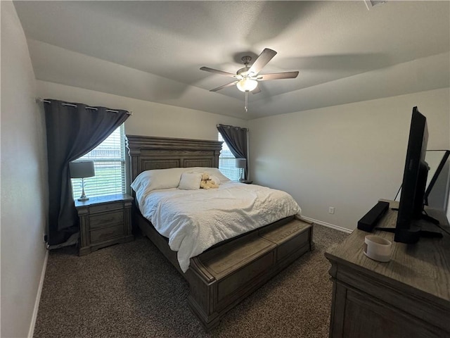 2682 Excelsior Blvd, Corpus Christi, TX 78415 - bedroom featuring baseboards, dark colored carpet, and ceiling fan