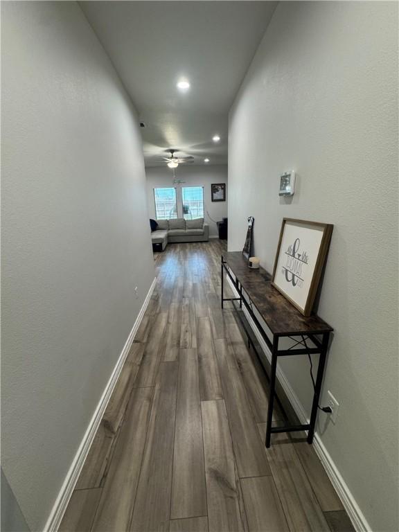 2682 Excelsior Blvd, Corpus Christi, TX 78415 - corridor with wood finished floors, recessed lighting, and baseboards