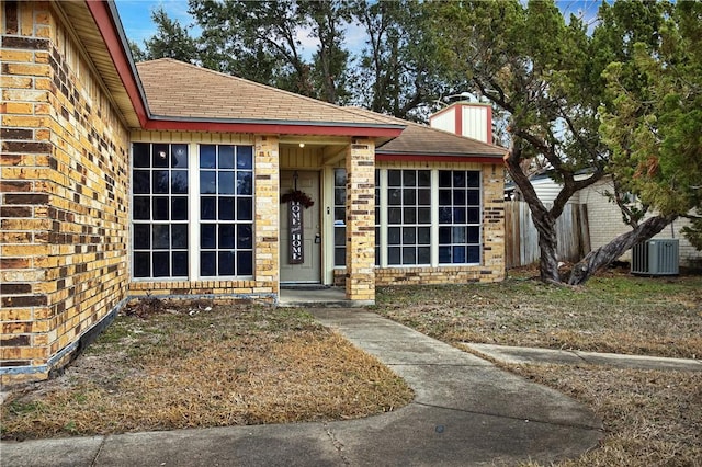 view of front of property with central AC unit