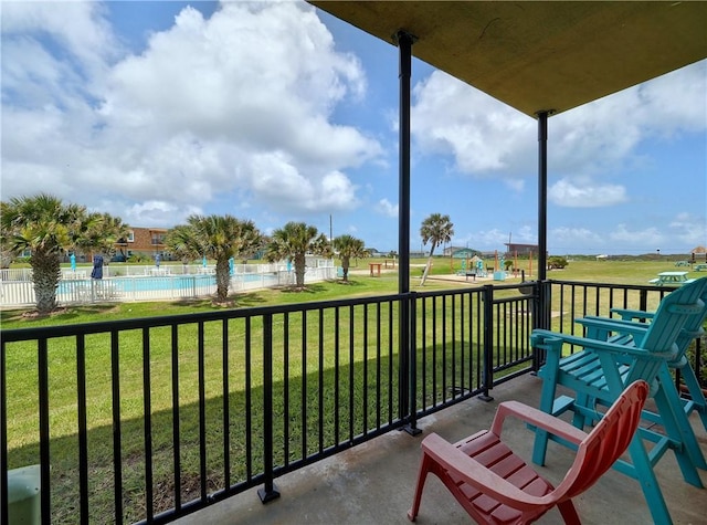 700 Island Retreat Rd Unit 37, Port Aransas, TX 78373 - balcony featuring view of pool area