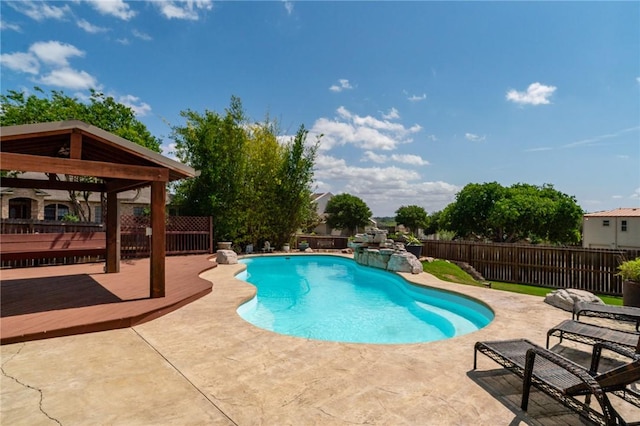 4589 Teal Dr, Corpus Christi, TX 78410 - view of pool with a fenced backyard, a gazebo, a fenced in pool, and a patio