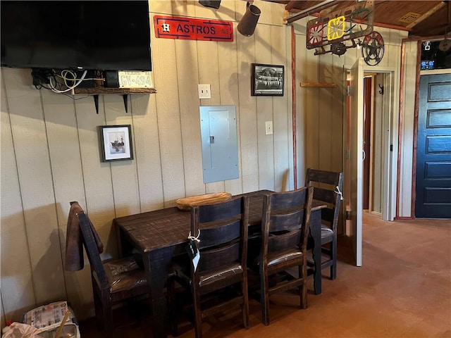 dining room featuring electric panel