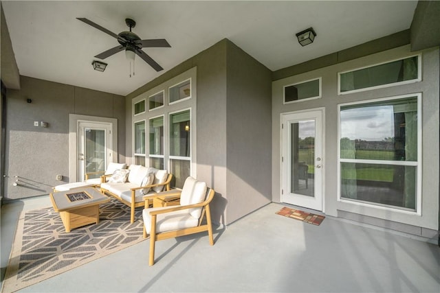 6421 Aikman, Corpus Christi, TX 78414 - view of patio / terrace with a ceiling fan