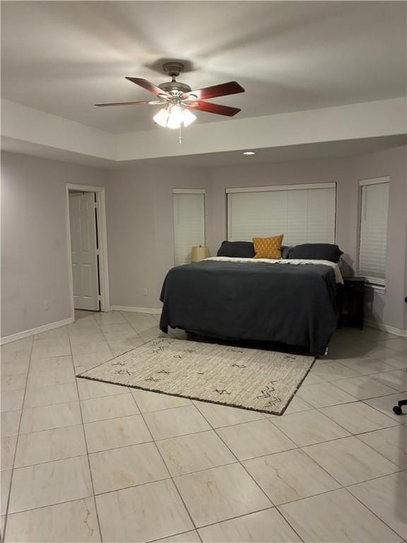 2318 Flushing, Weslaco, TX 78596 - bedroom with light tile patterned flooring and ceiling fan