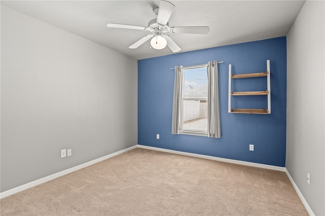 4241 Aaron Cv, Corpus Christi, TX 78413 - carpeted empty room with baseboards and a ceiling fan