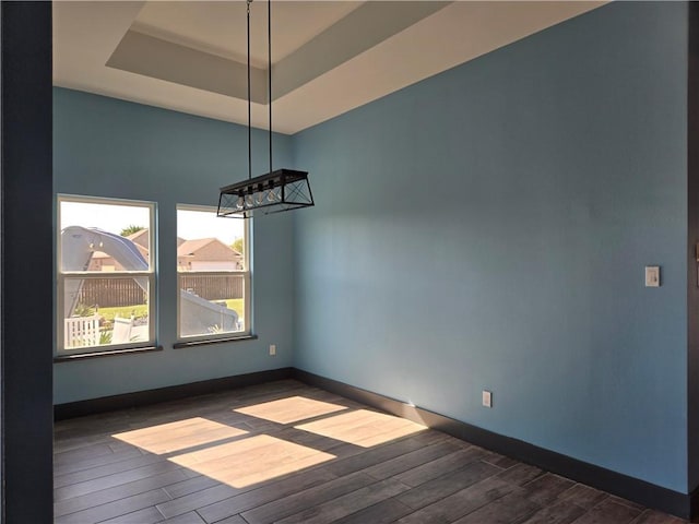 16125 Seagrape St, Corpus Christi, TX 78418 - unfurnished room featuring a tray ceiling and dark wood-type flooring
