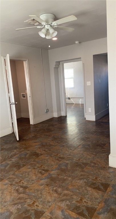 unfurnished room featuring ceiling fan