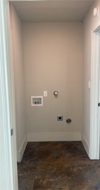 laundry room with hookup for an electric dryer and hookup for a washing machine