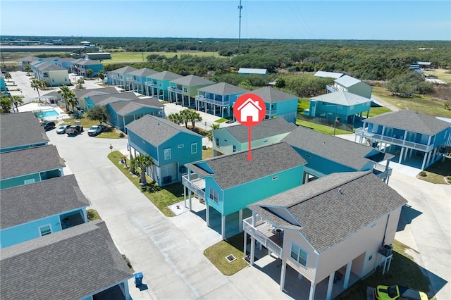 birds eye view of property featuring a residential view