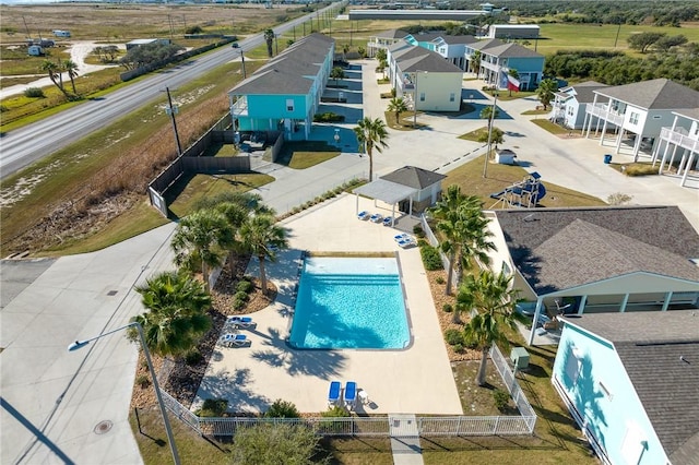 aerial view with a residential view