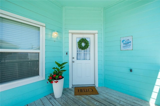 view of doorway to property