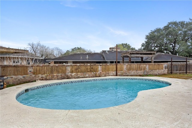 view of pool with a pergola