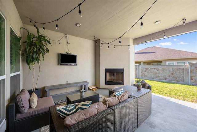 6401 Kobe Dr, Corpus Christi, TX 78414 - view of patio featuring an outdoor living space with a fireplace
