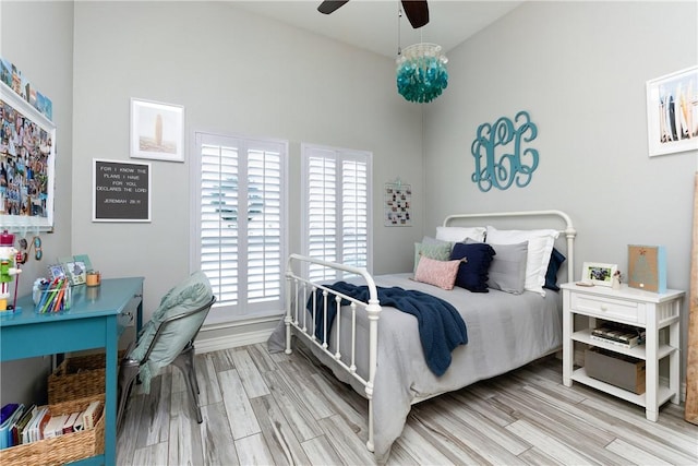 6401 Kobe Dr, Corpus Christi, TX 78414 - bedroom featuring light wood-style flooring and a ceiling fan