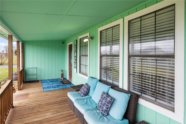 deck featuring covered porch