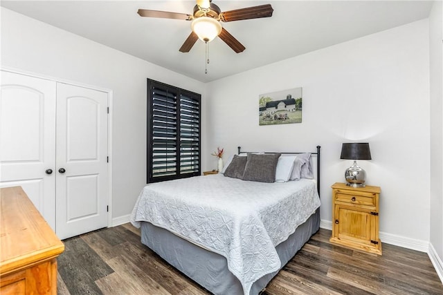 1929 Magnolia Falls Dr, Corpus Christi, TX 78415 - bedroom with wood finished floors, a closet, and a ceiling fan