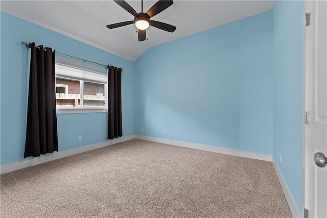 7338 Allman Dr, Corpus Christi, TX 78414 - carpeted empty room featuring a ceiling fan and lofted ceiling