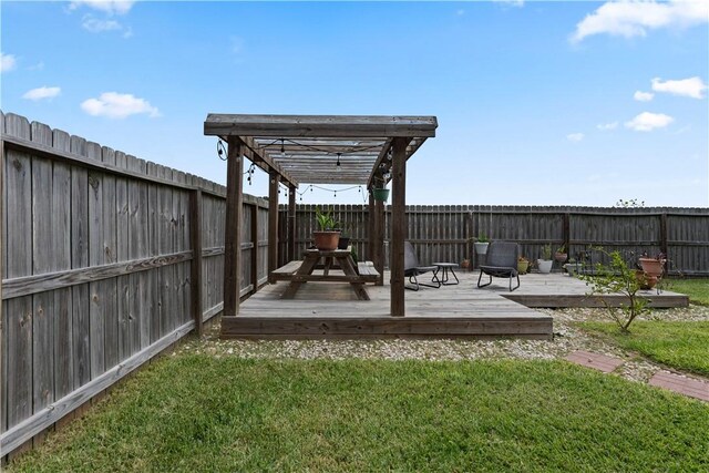 7338 Allman Dr, Corpus Christi, TX 78414 - fenced backyard featuring a wooden deck