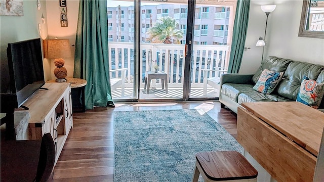 3938 Surfside Blvd Unit 2236, Corpus Christi, TX 78402 - living area with wood finished floors and french doors