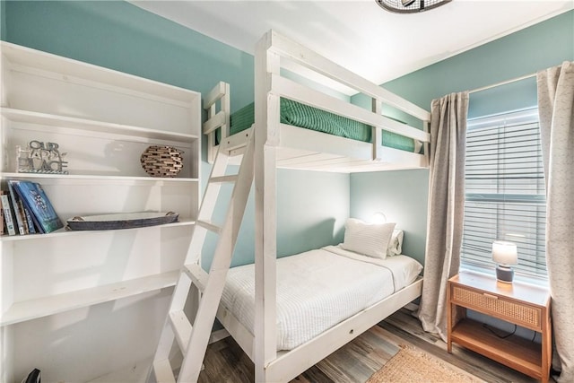 bedroom with wood-type flooring