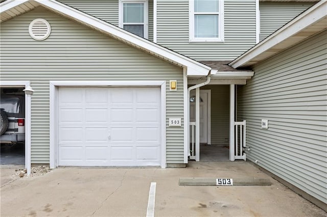 view of garage