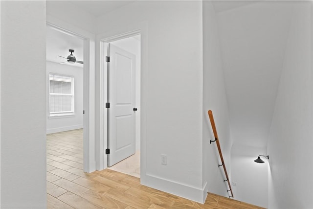 4209 Walnut Hills Dr, Corpus Christi, TX 78413 - hall with an upstairs landing and light wood finished floors