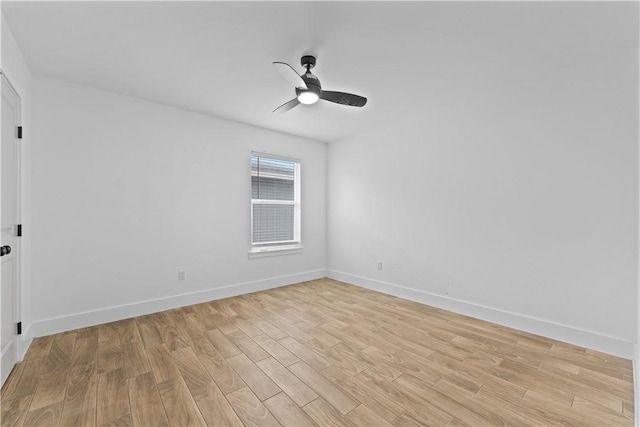 4209 Walnut Hills Dr, Corpus Christi, TX 78413 - spare room with light wood-style flooring, a ceiling fan, and baseboards