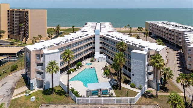 3938 Surfside Blvd Unit 3118, Corpus Christi, TX 78402 - aerial view of a pool area and a large body of water