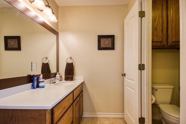 324 Nicklaus Dr, Portland, TX 78374 - bathroom featuring vanity, toilet, and tile patterned flooring