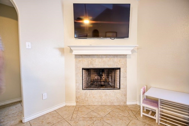 324 Nicklaus Dr, Portland, TX 78374 - details featuring a tile fireplace