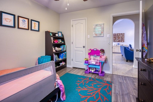 324 Nicklaus Dr, Portland, TX 78374 - bedroom with hardwood / wood-style floors and ceiling fan