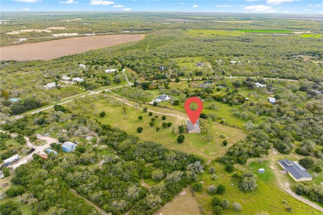 bird's eye view with a rural view