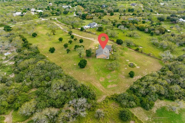 drone / aerial view with a rural view